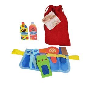 Wood Puppy Spa Role Play Pack - Comes in Red Burlap Bag - NWT